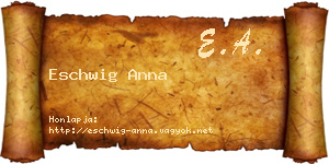 Eschwig Anna névjegykártya